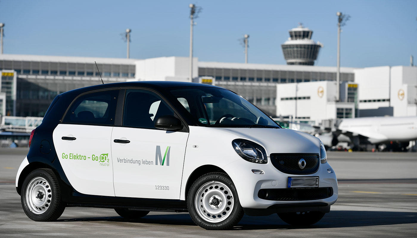 Electric vehicles at the airport Munich Airport